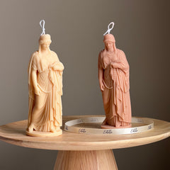 Zenobia Goddess Soy Candle: Greek Statue, Coffee Table Decor-1