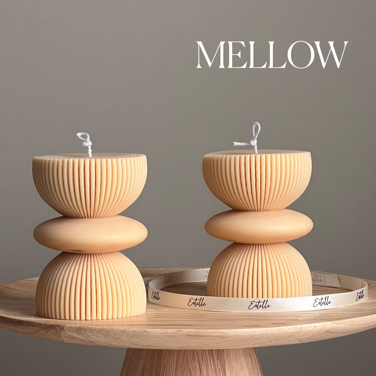Geometric Soy Pillar Candle: Sculptural Home Decor-4