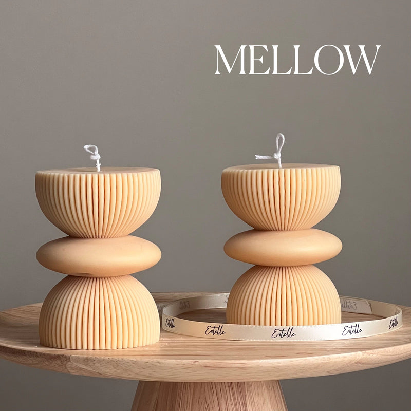 Geometric Soy Pillar Candle: Sculptural Home Decor-4