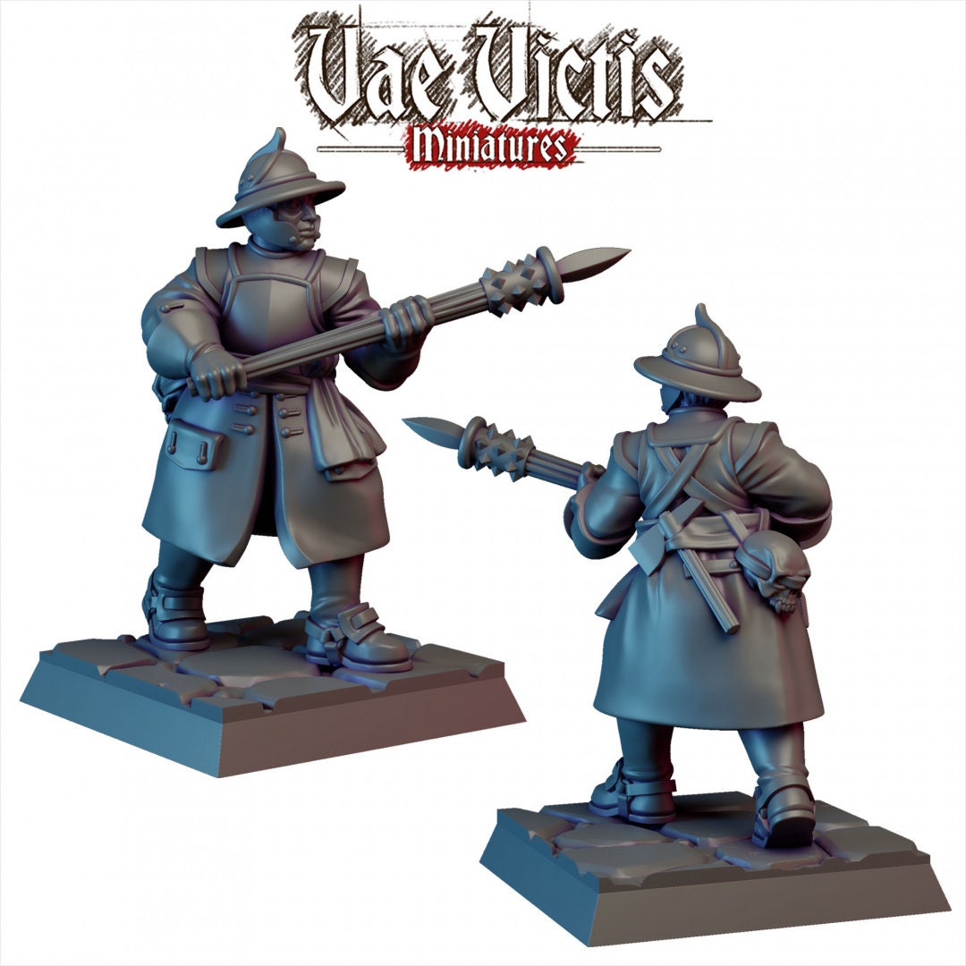 Vampire Hunters mini Set - Vae Victis | DnD | Pathfinder | Human | Male | Dark | Gothic | Fighter | Paladin | Victorian | Pikemen | Unit-2
