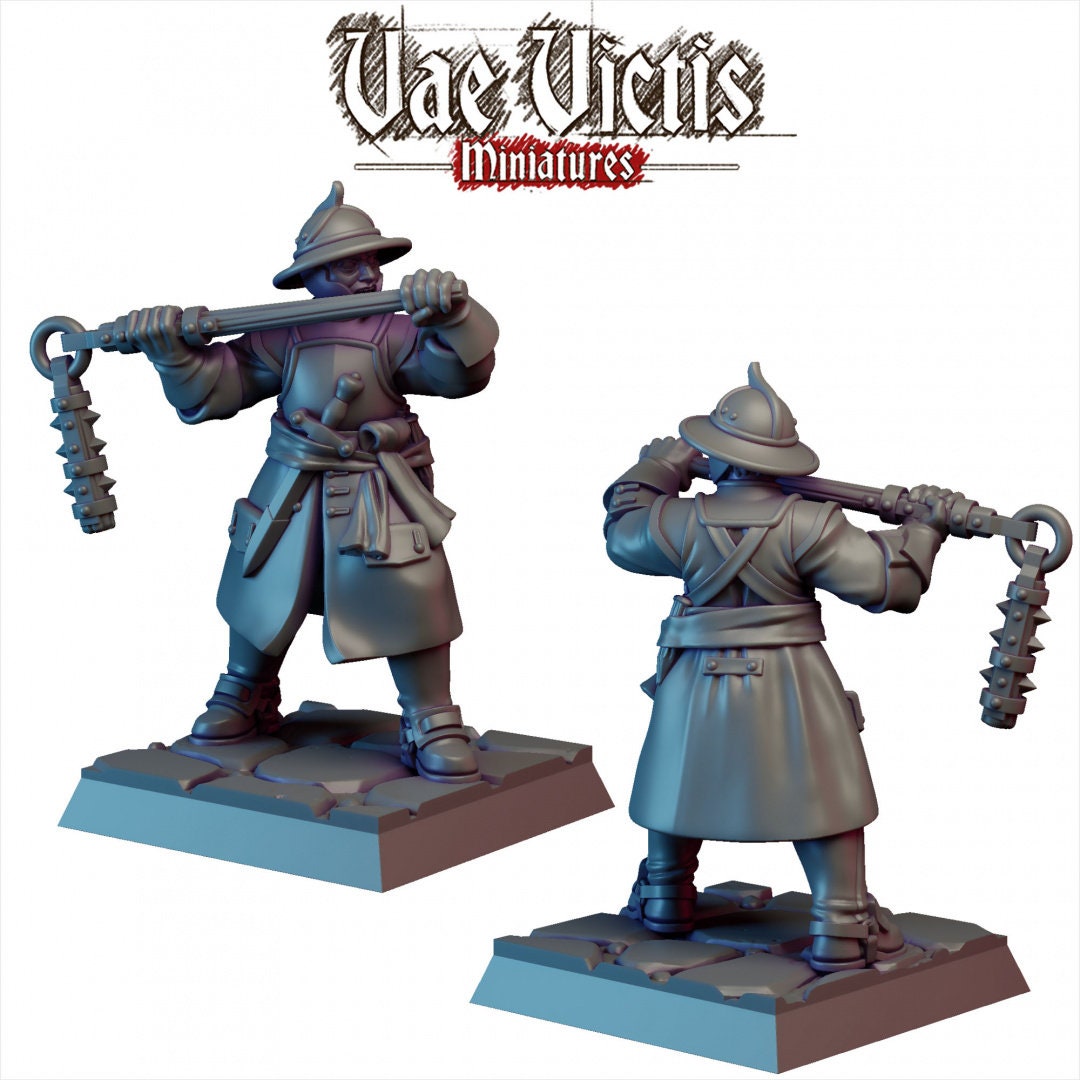 Vampire Hunters mini Set - Vae Victis | DnD | Pathfinder | Human | Male | Dark | Gothic | Fighter | Paladin | Victorian | Pikemen | Unit-6