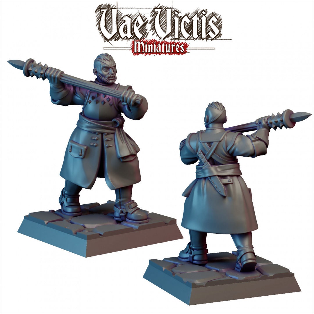 Vampire Hunters mini Set - Vae Victis | DnD | Pathfinder | Human | Male | Dark | Gothic | Fighter | Paladin | Victorian | Pikemen | Unit-5