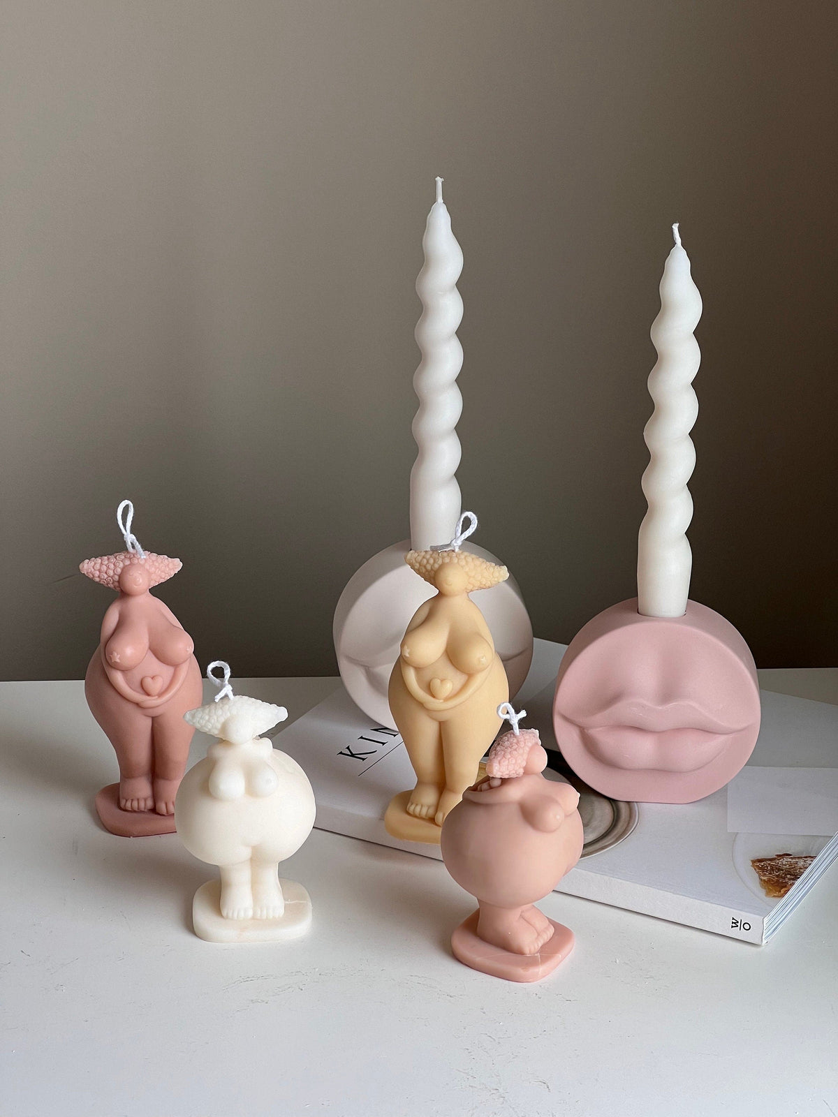 Curvy Body Soy Candle: Handmade Woman Torso Sculpture-1