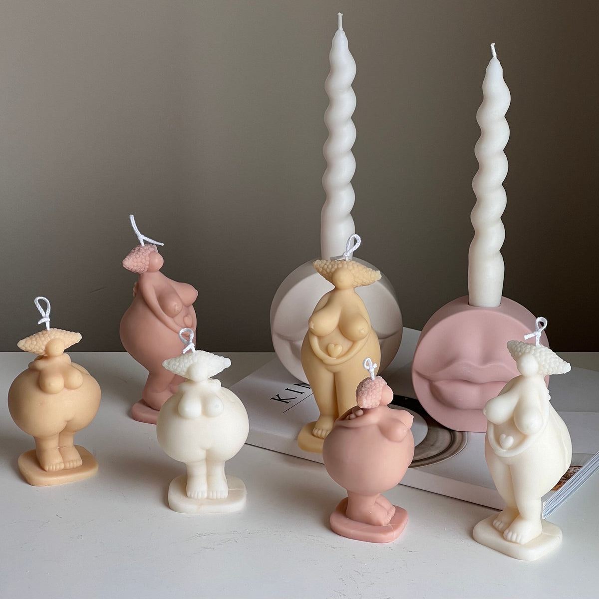 Curvy Body Soy Candle: Handmade Woman Torso Sculpture-4
