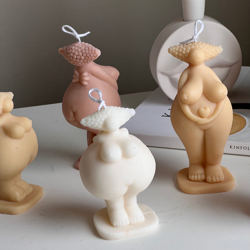 Curvy Body Soy Candle: Handmade Woman Torso Sculpture-5