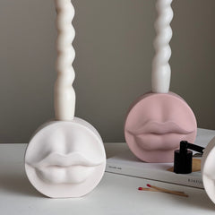 Lips Jesmonite Candlestick Holder: Handmade Wedding Decor-4