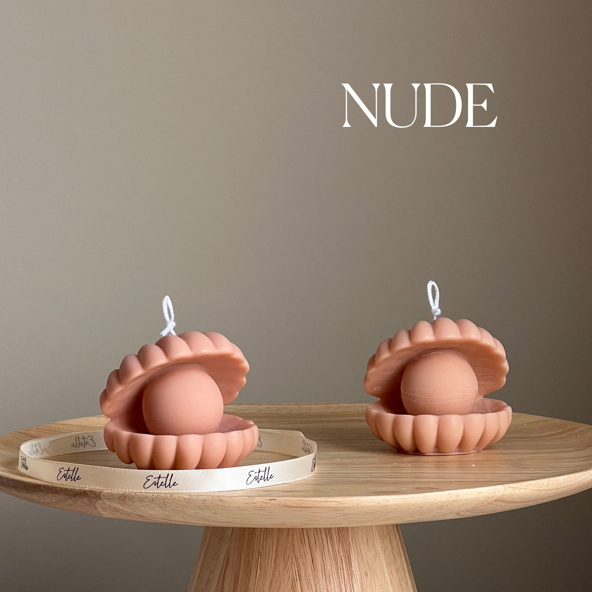 Sea Shell Soy Candle | Faux Pearl, Clam Shell Decor-2