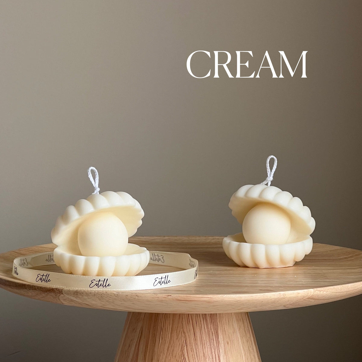 Sea Shell Soy Candle | Faux Pearl, Clam Shell Decor-3