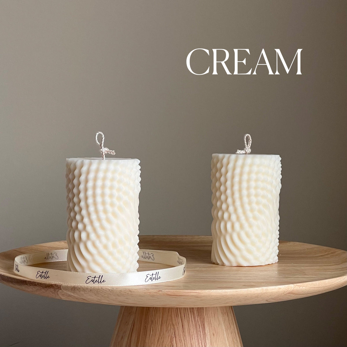 Geometric Soy Pillar Candle: Minimalist Home Decor-3