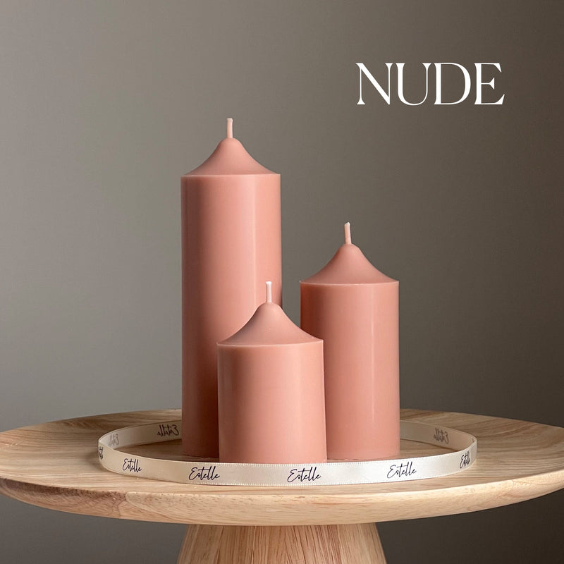 Handmade Soy Wax Pillar Candle: Unscented Decorative Candle-2