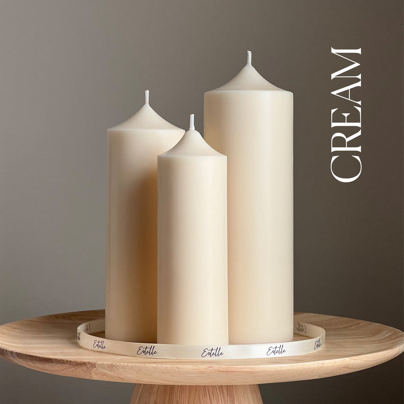 Handmade Soy Wax Pillar Candle: Unscented Decorative Candle-3