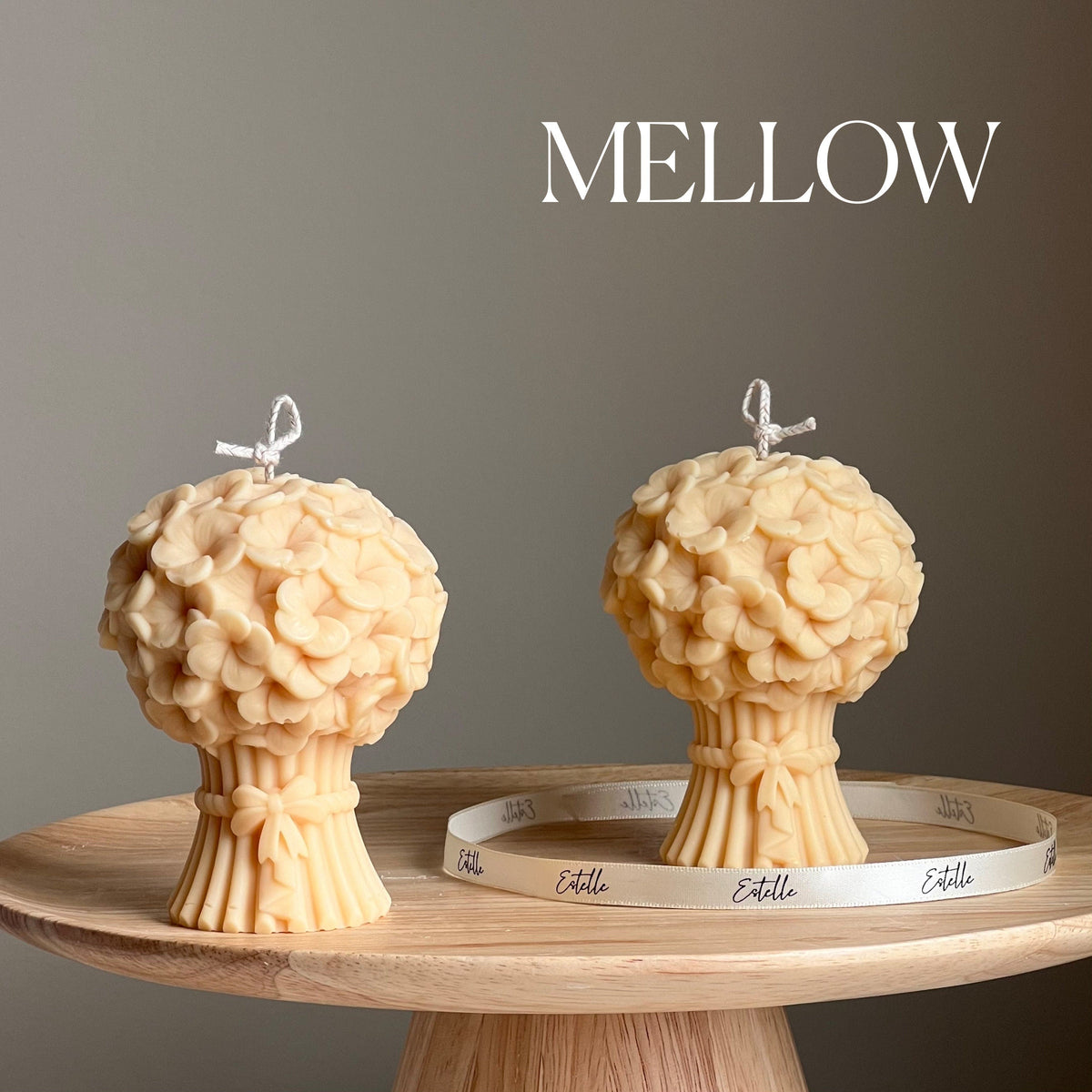 Flower Bouquet Candle | Sculptural Soy Wax Pillar Candle-4
