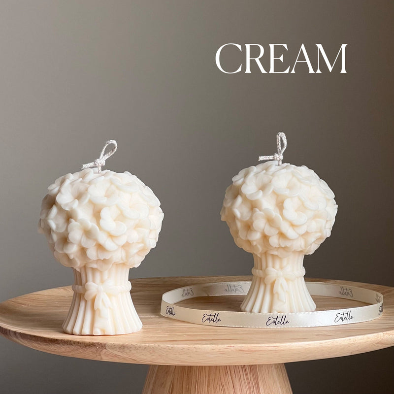 Flower Bouquet Candle | Sculptural Soy Wax Pillar Candle-3