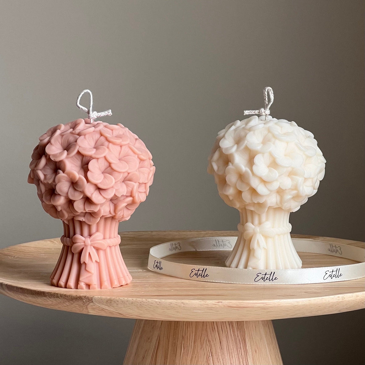 Flower Bouquet Candle | Sculptural Soy Wax Pillar Candle-1