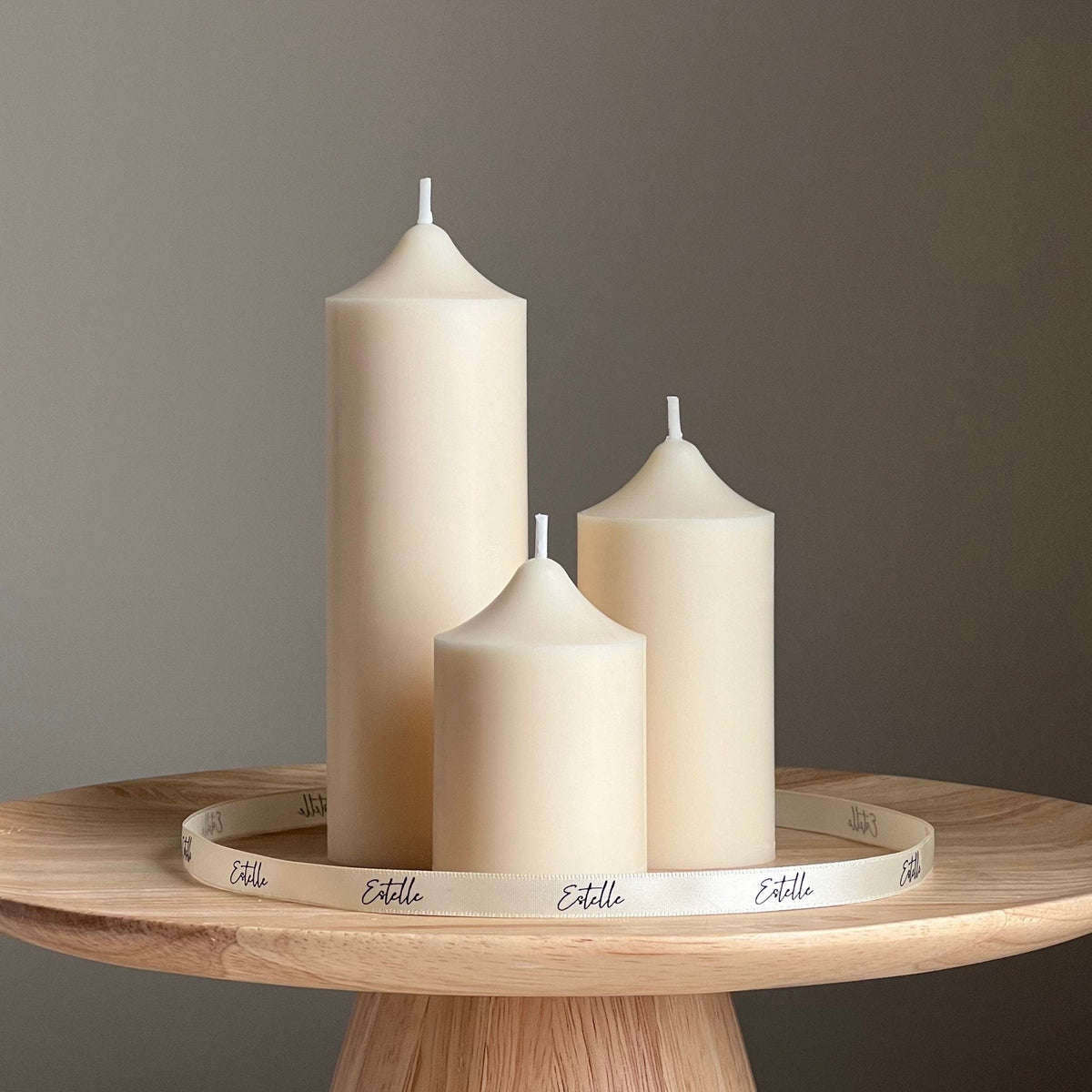 Handmade Soy Wax Pillar Candle: Unscented Decorative Candle-1