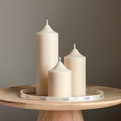 Handmade Soy Wax Pillar Candle: Unscented Decorative Candle-1