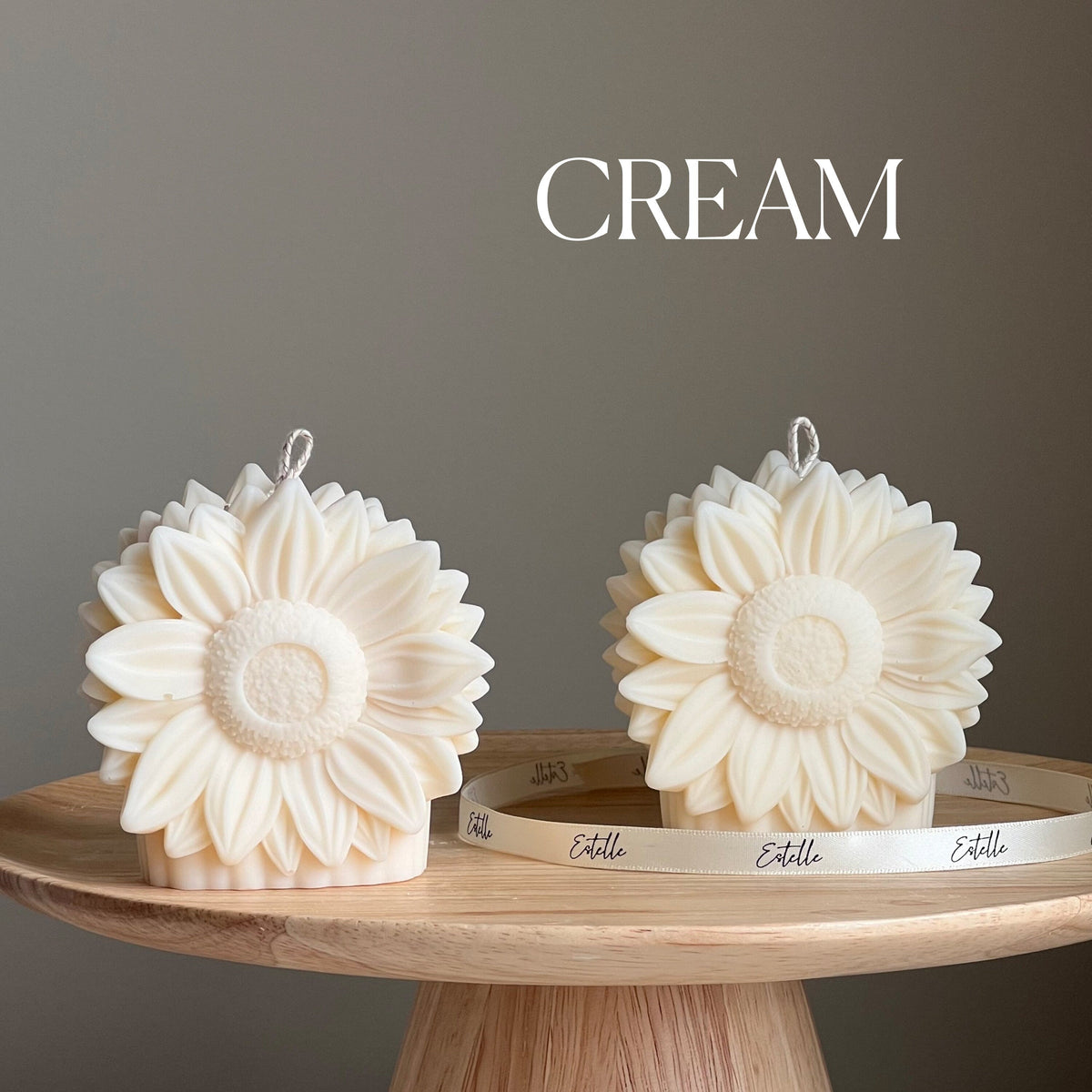 Handmade Sunflower Candle: Vegan Soy Pillar Candle, Home Decor-3