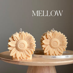 Handmade Sunflower Candle: Vegan Soy Pillar Candle, Home Decor-4