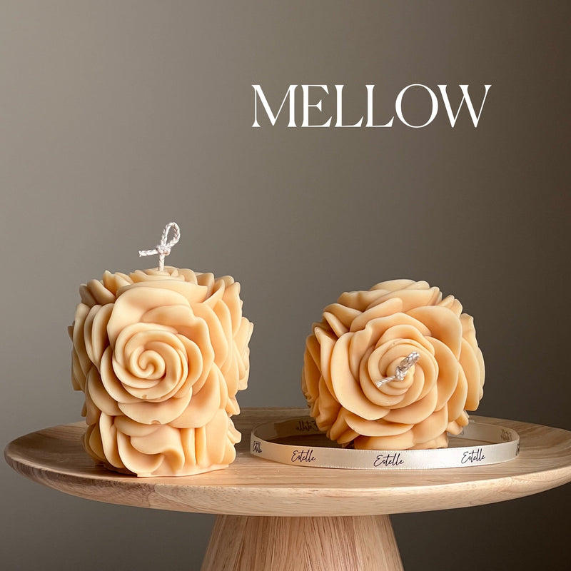Handmade Rose Flower Candle | Vegan Soy Pillar Candle-4