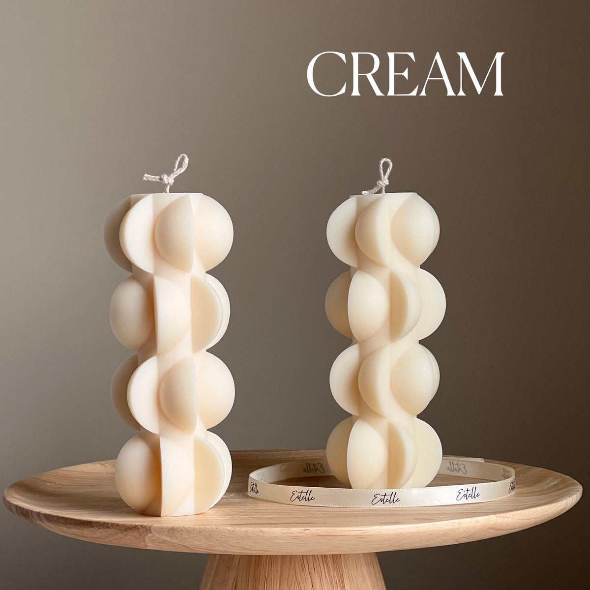 Geometric Soy Pillar Candle: Sculptural Home Decor-3