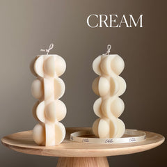 Geometric Soy Pillar Candle: Sculptural Home Decor-3