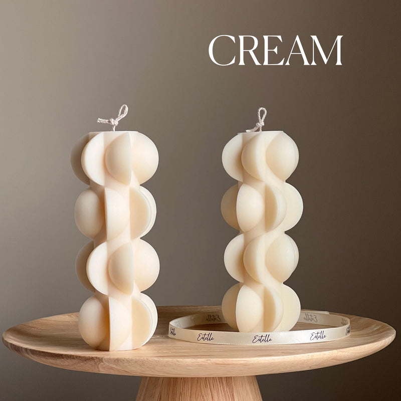 Geometric Soy Pillar Candle: Sculptural Home Decor-3