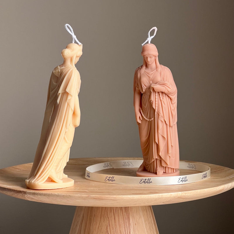 Zenobia Goddess Soy Candle: Greek Statue, Coffee Table Decor-2