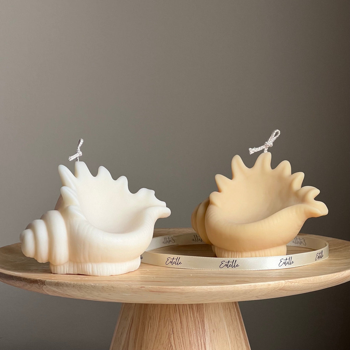 Sea Shell Soy Candle: Decorative Clam Shell, Unique Vegan Gift-1