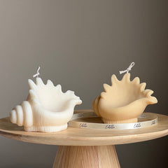 Sea Shell Soy Candle: Decorative Clam Shell, Unique Vegan Gift-1