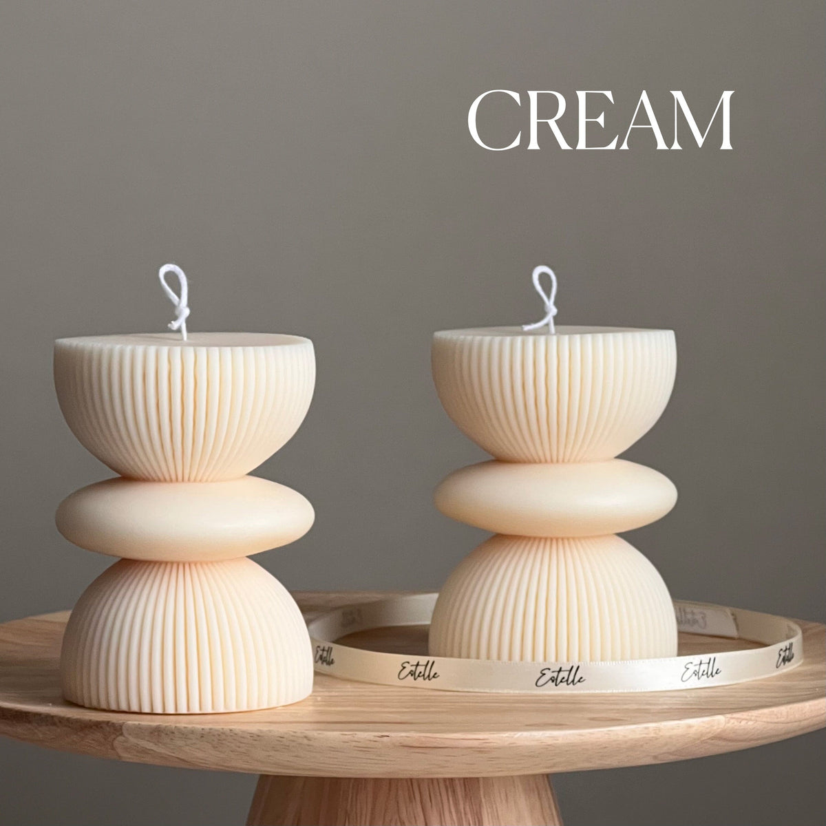 Geometric Soy Pillar Candle: Sculptural Home Decor-3