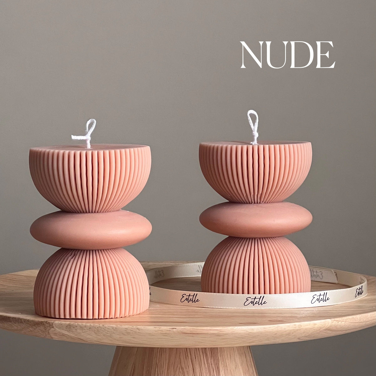 Geometric Soy Pillar Candle: Sculptural Home Decor-2