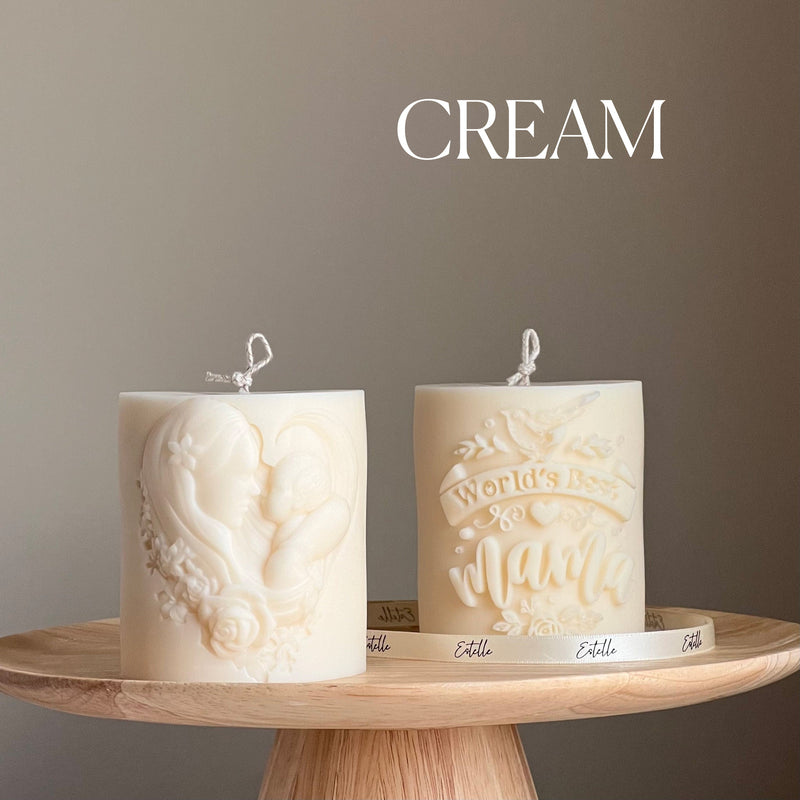 Mama Soy Wax Candle | Sculptural Vegan Pillar Candle-3