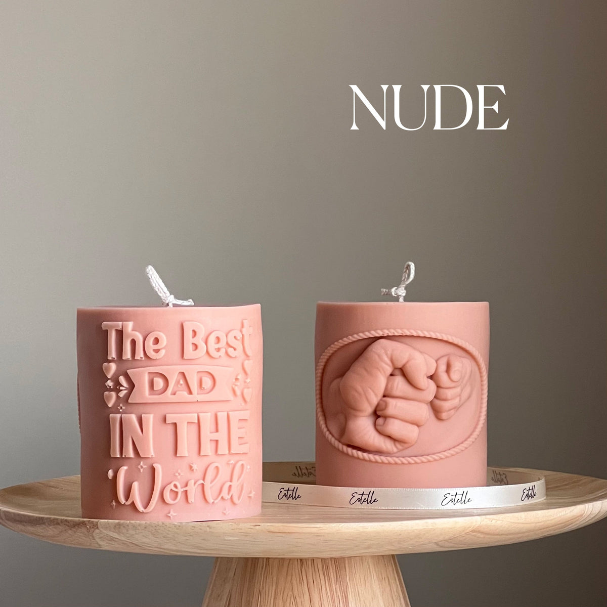 Dad Soy Wax Candle | Sculptural Pillar, Father's Day Gift-2