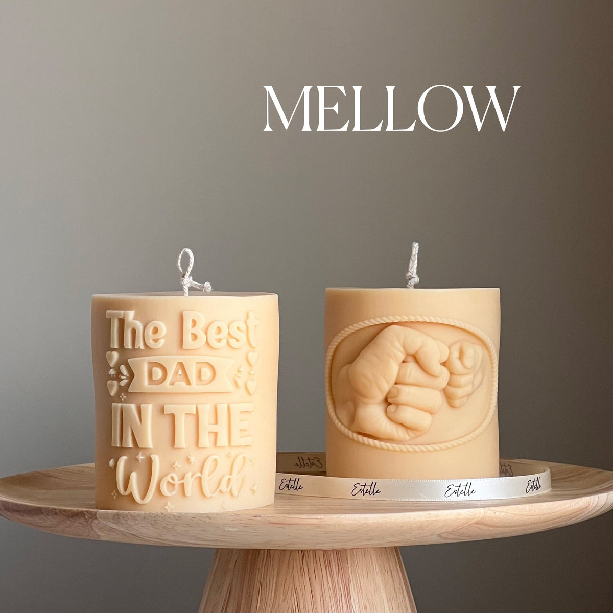 Dad Soy Wax Candle | Sculptural Pillar, Father's Day Gift-4