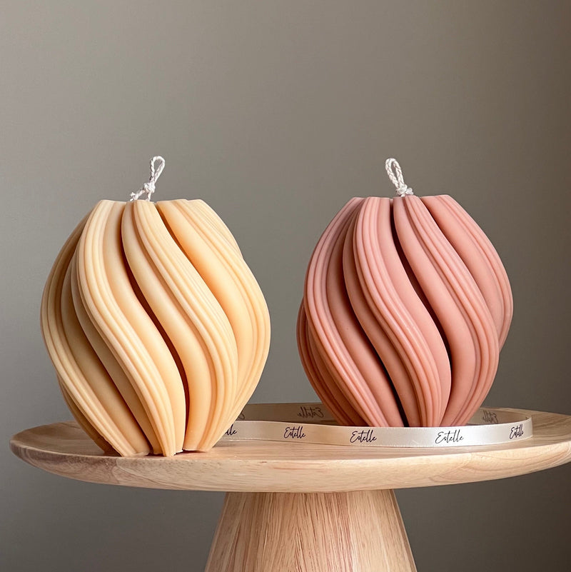 Large Swirl Soy Wax Candle | Home Decor-1