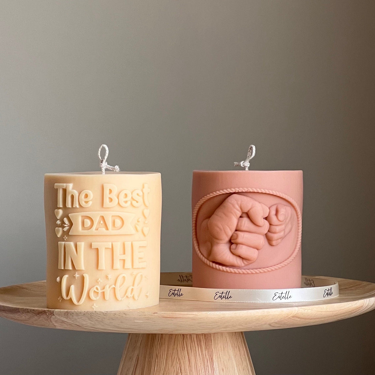 Dad Soy Wax Candle | Sculptural Pillar, Father's Day Gift-1