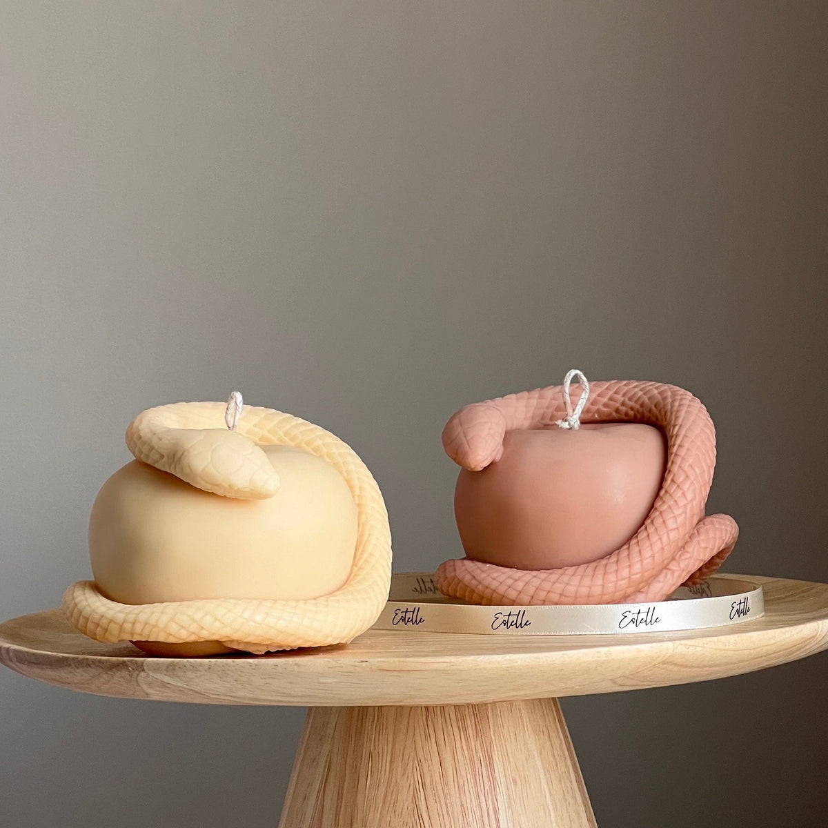 Snake Apple Soy Candle: Handmade Vegan Home Decor-1