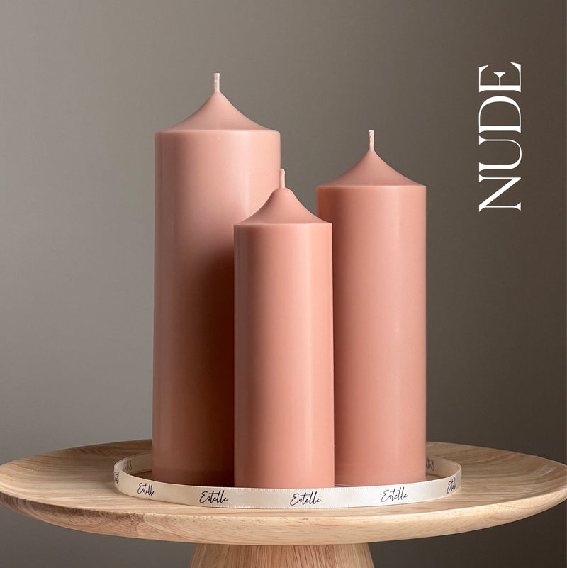 Handmade Soy Wax Pillar Candle: Unscented Decorative Candle-2