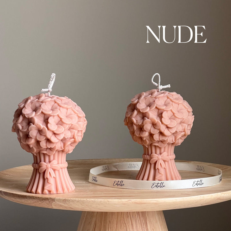 Flower Bouquet Candle | Sculptural Soy Wax Pillar Candle-2