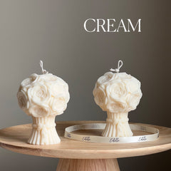 Sculptural Flower Bouquet Candle | Soy Wax Pillar-3