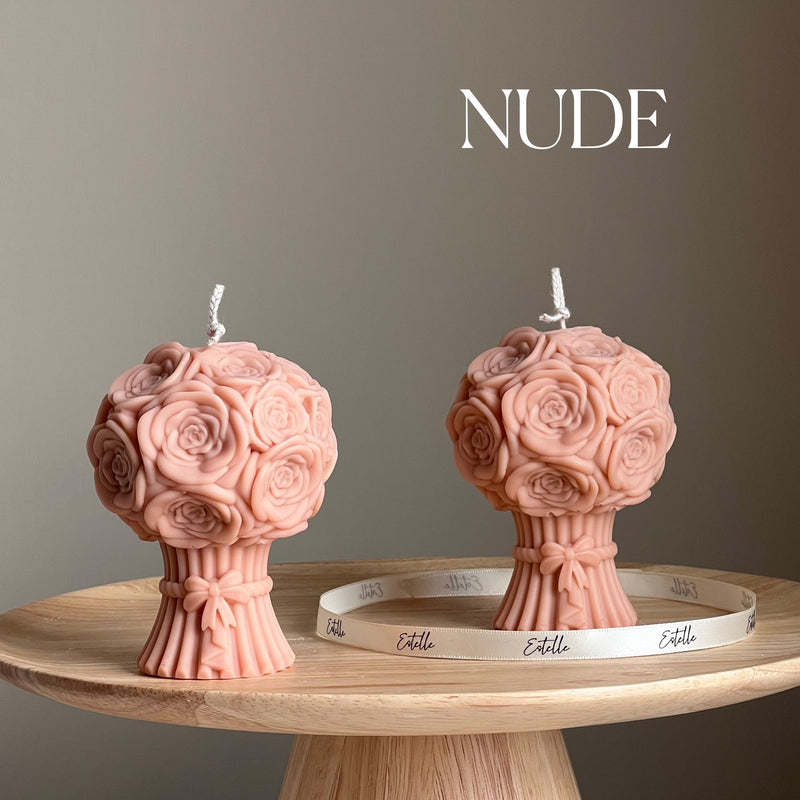 Sculptural Flower Bouquet Candle | Soy Wax Pillar-2