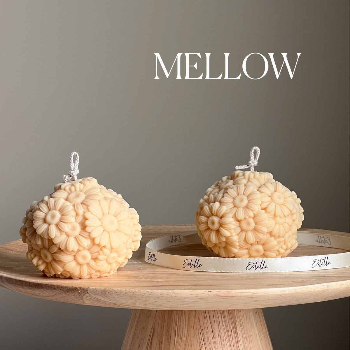 Handmade Soy Wax Gerbera Daisy Ball Candle: Decorative Candle-4