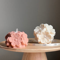 Handmade Sakura Flower Ball Candle: Vegan Soy Decor-1