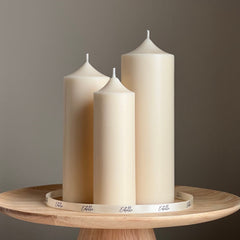 Handmade Soy Wax Pillar Candle: Unscented Decorative Candle-1
