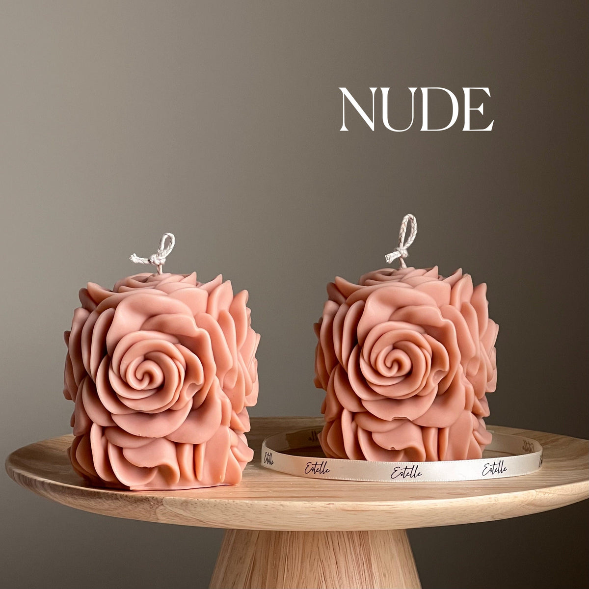Handmade Rose Flower Candle | Vegan Soy Pillar Candle-2