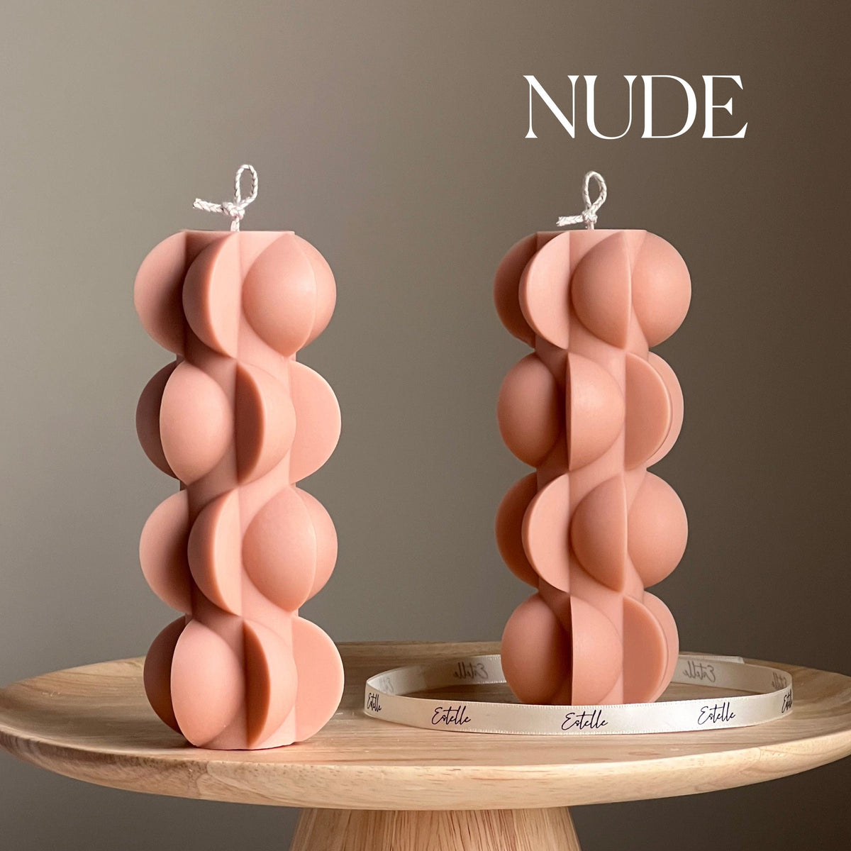 Geometric Soy Pillar Candle: Sculptural Home Decor-2