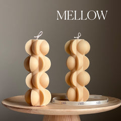 Geometric Soy Pillar Candle: Sculptural Home Decor-4