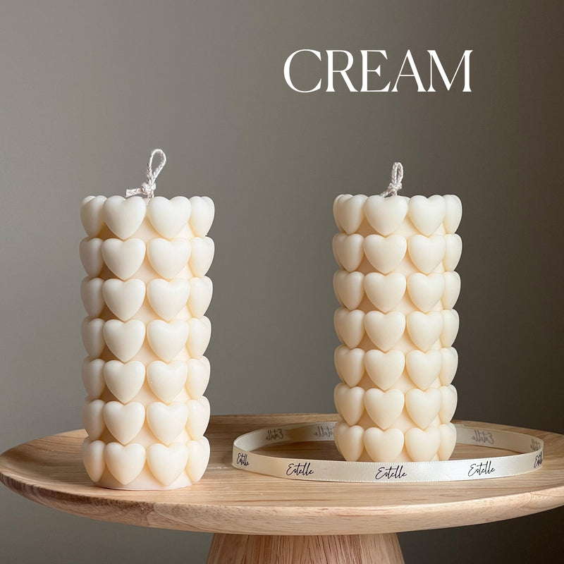 Heart Pillar Soy Candle | Sculptural Home Decor-3
