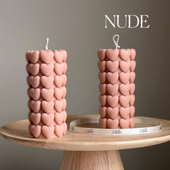 Heart Pillar Soy Candle | Sculptural Home Decor-2