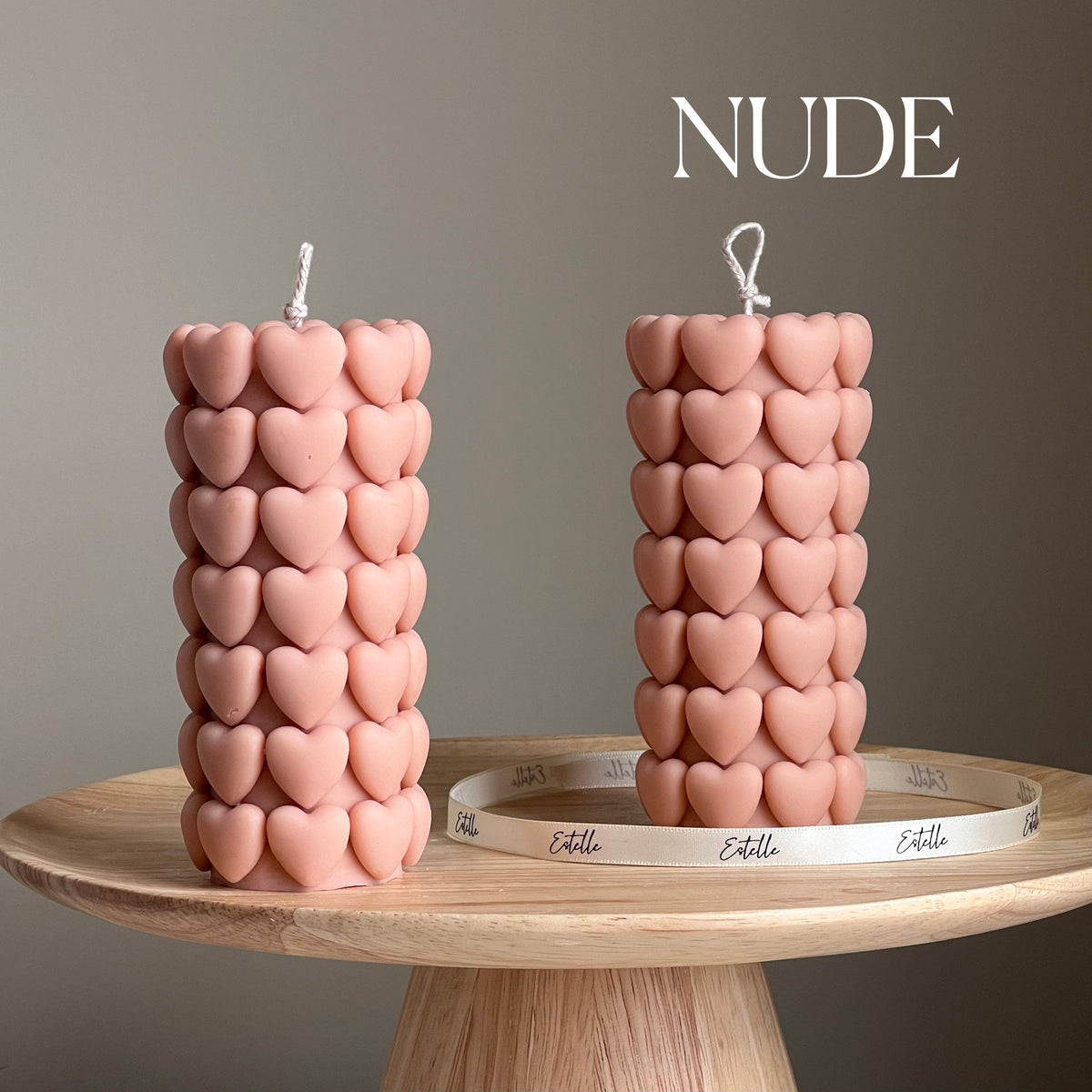 Heart Pillar Soy Candle | Sculptural Home Decor-2